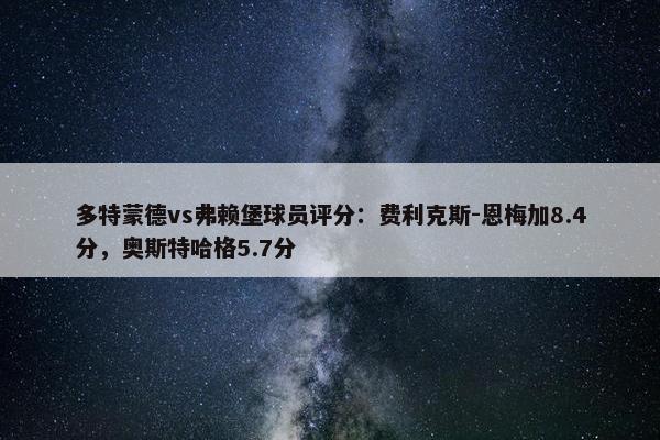 多特蒙德vs弗赖堡球员评分：费利克斯-恩梅加8.4分，奥斯特哈格5.7分