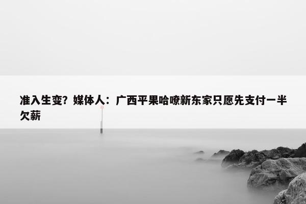 准入生变？媒体人：广西平果哈嘹新东家只愿先支付一半欠薪