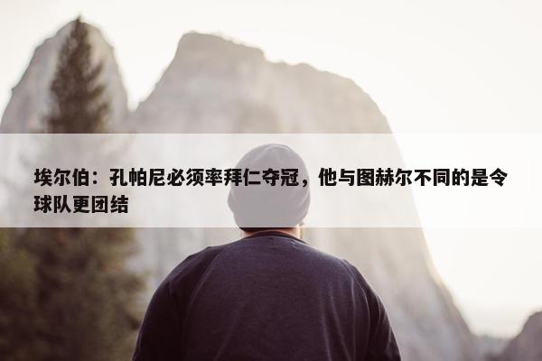 埃尔伯：孔帕尼必须率拜仁夺冠，他与图赫尔不同的是令球队更团结