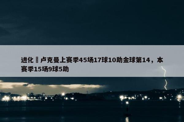 进化❗卢克曼上赛季45场17球10助金球第14，本赛季15场9球5助