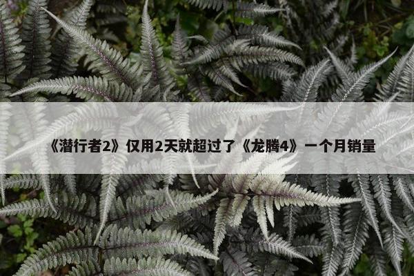 《潜行者2》仅用2天就超过了《龙腾4》一个月销量