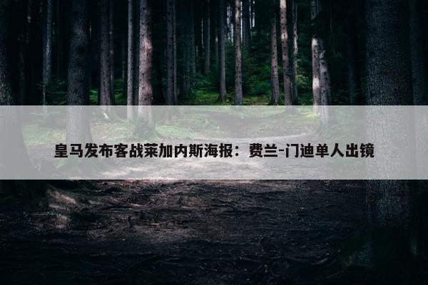 皇马发布客战莱加内斯海报：费兰-门迪单人出镜