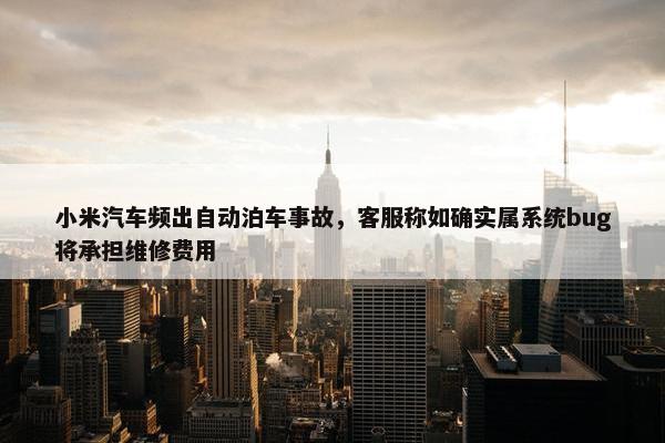 小米汽车频出自动泊车事故，客服称如确实属系统bug将承担维修费用