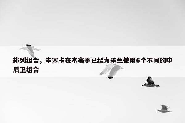 排列组合，丰塞卡在本赛季已经为米兰使用6个不同的中后卫组合