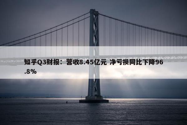 知乎Q3财报：营收8.45亿元 净亏损同比下降96.8%