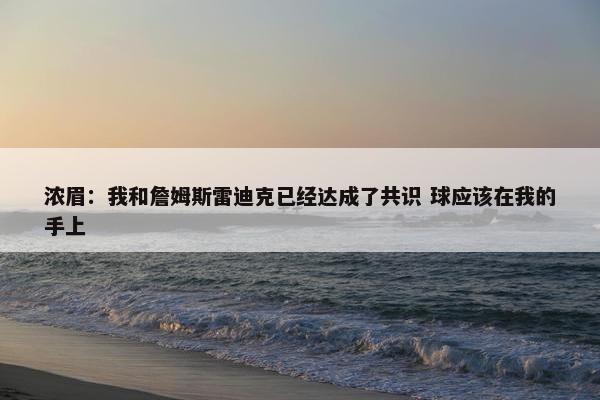 浓眉：我和詹姆斯雷迪克已经达成了共识 球应该在我的手上