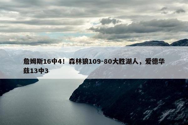 詹姆斯16中4！森林狼109-80大胜湖人，爱德华兹13中3