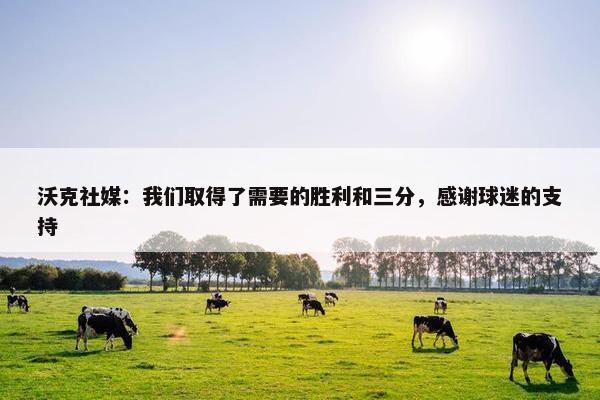 沃克社媒：我们取得了需要的胜利和三分，感谢球迷的支持