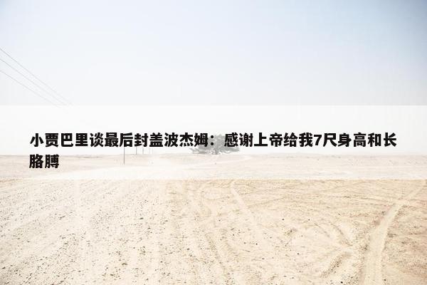 小贾巴里谈最后封盖波杰姆：感谢上帝给我7尺身高和长胳膊