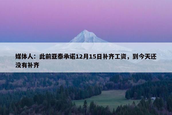 媒体人：此前亚泰承诺12月15日补齐工资，到今天还没有补齐