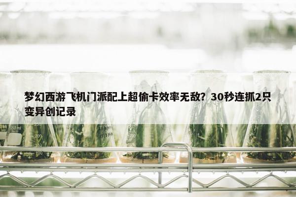 梦幻西游飞机门派配上超偷卡效率无敌？30秒连抓2只变异创记录